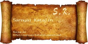 Sarnyai Katalin névjegykártya